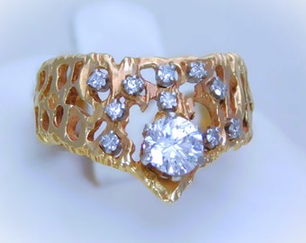 Hand Crafted Vintage Natural Diamond Ring