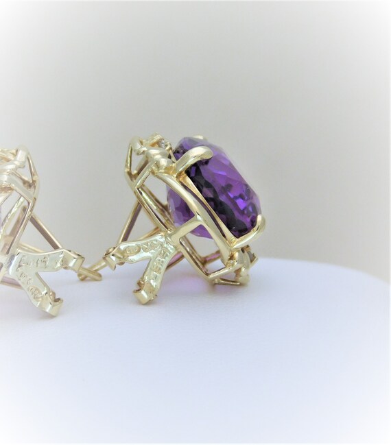 Mid Century Amethyst and Diamond Drop Earrings - image 6