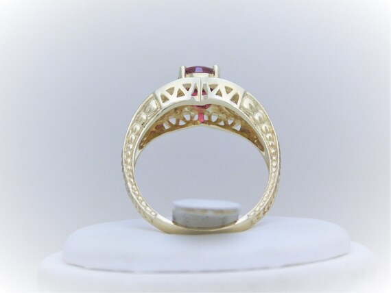 Vintage Natural Rhodolite Garnet and Diamond Ring - image 4