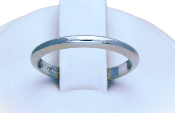 Art Deco 14k White Gold Wedding Band - image 3