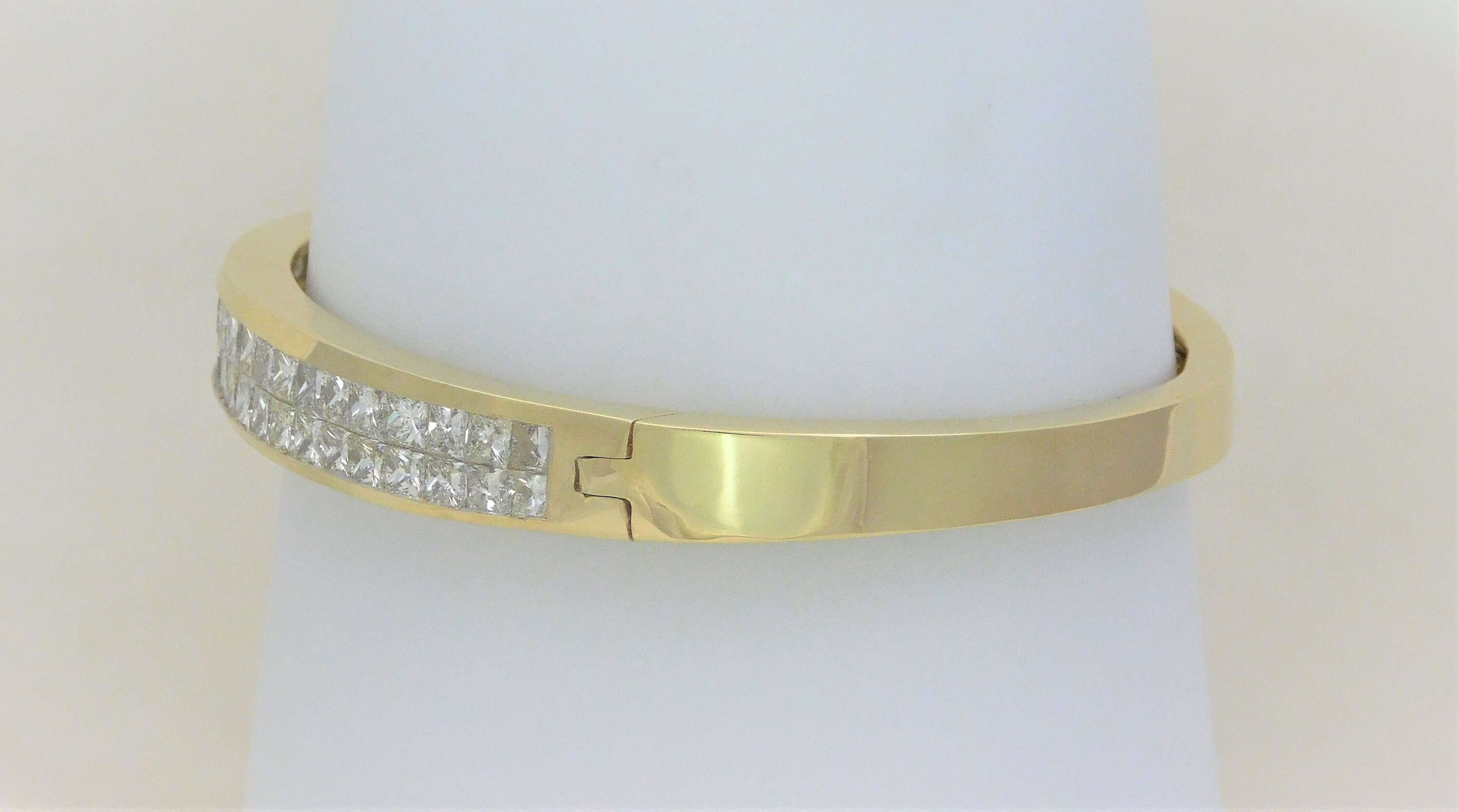9ct Princess Cut Diamond Bangle Bracelet in 18k Gold Etsy Canada