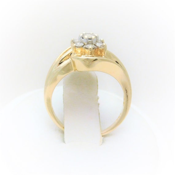 Vintage 14k Gold 1.43ct Diamond Cluster Ring - image 4