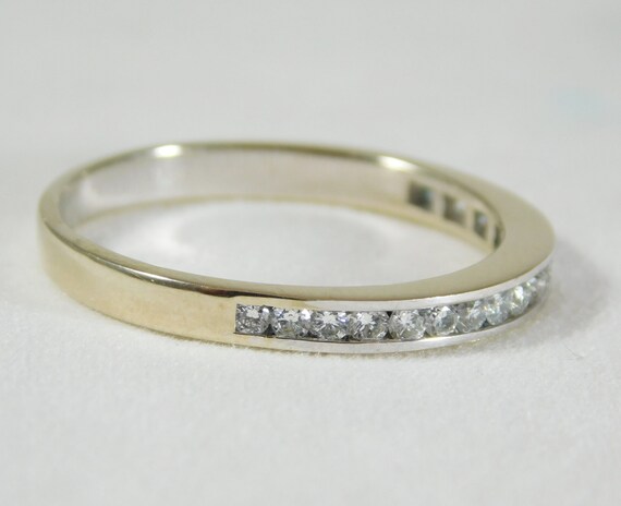 14K White Gold and Diamond Wedding Band - image 5