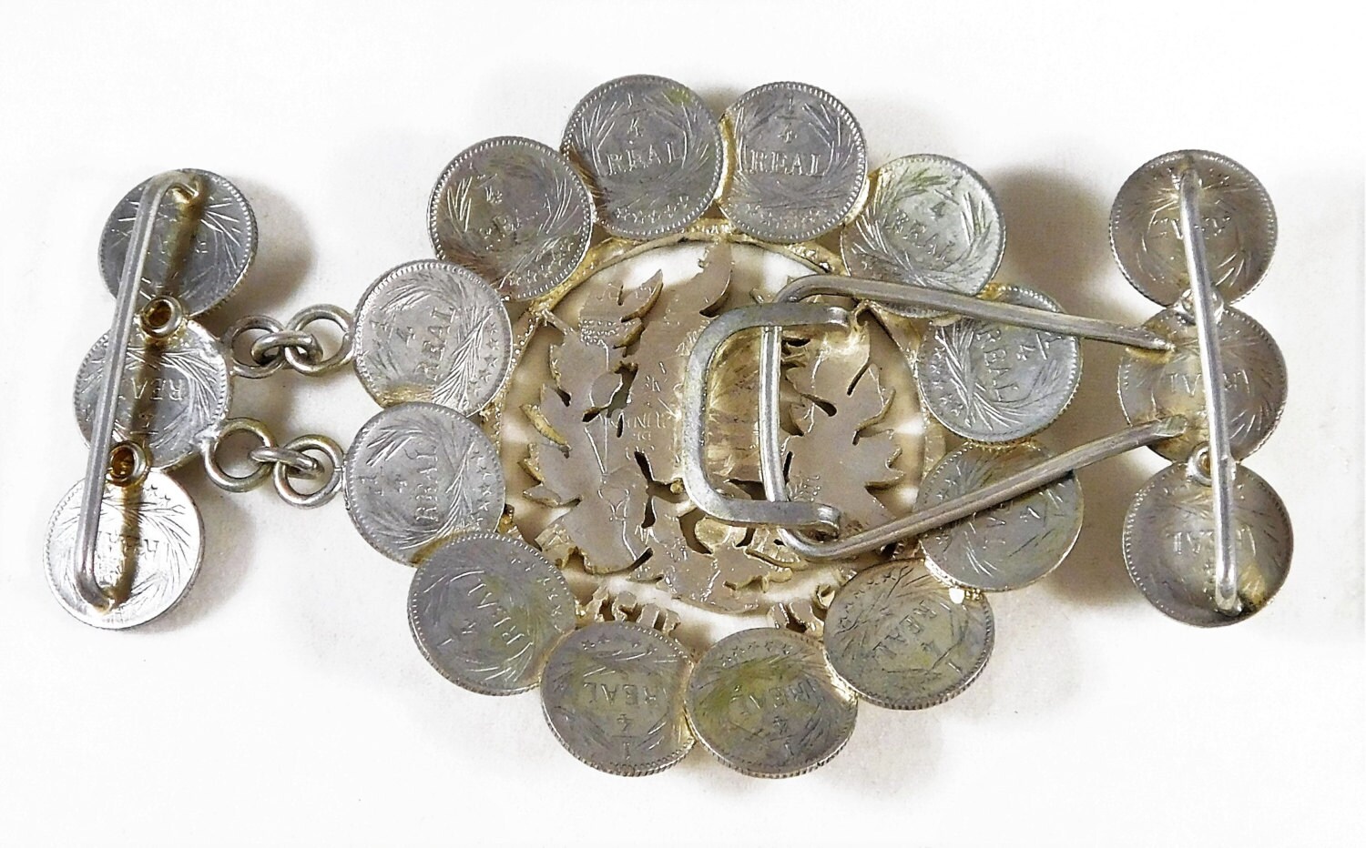 Handcrafted Belt Buckle Made From Silver Guatemalan Coins - Etsy display picture 1