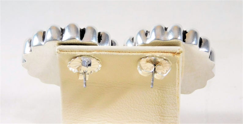 Lovely Mid-Century Designer Sterling Silver Earrings image 3