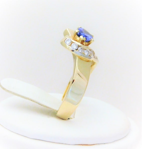 Vintage 2.05 Carat Pear-Cut Tanzanite and Diamond… - image 5