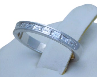 14k White Gold Diamond Baguette Band