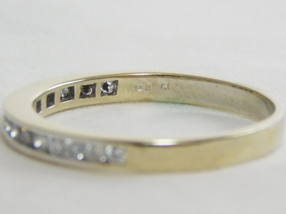 14K White Gold and Diamond Wedding Band - image 3