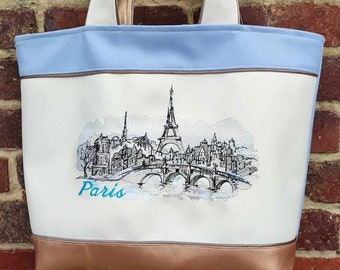 Sac Cabas Broderie Paris