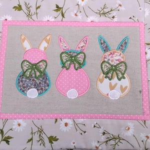 PACK - Machine Embroidery Applique Easter Bunny Design - Solo (10x10) & Trio (13x18, 16x26) - Instructions included