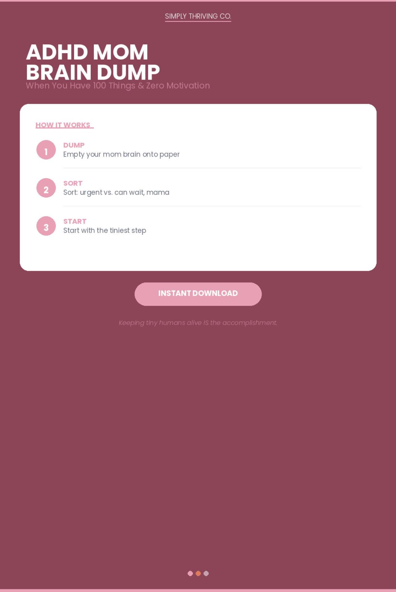 ADHD Mom Brain Dump Printable | Mental Load Worksheet (instant Download ...