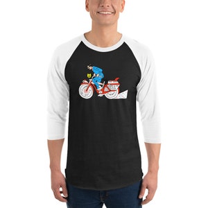 Pee Wee on a Bicycle 3/4 sleeve raglan shirt