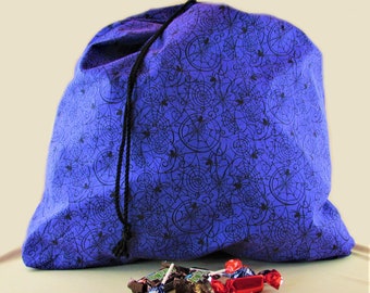 Trick or Treat Sack w/ Drawstring {Purple Webs}