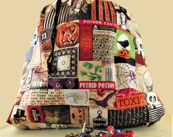 Trick or Treat Sack w/ Drawstring {Putrid Potion}