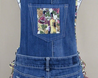 Wine Themed Denim Apron