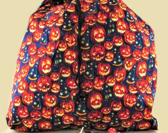 Trick or Treat Sack w/ Drawstring {Glowing Jack'o'Lanterns}