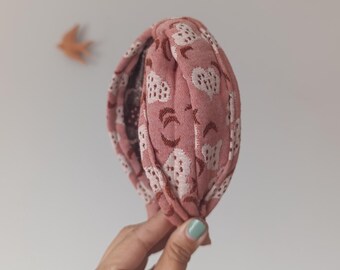 Rose, Handmade cotton headband, headpiece, Headband, Hair accessory, Boho chic headpiece.
