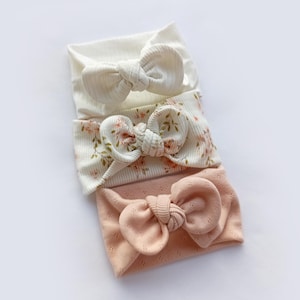 3-Pack Organic Cotton Baby Headbands | Soft Knot | Newborn to Adult Size | Handmade Gift for Girls | Oeko-Tex Certified