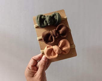 Baby Bows, Newborn Baby Bow Set, Dainty Baby Bow Headband, Cotton Ribbon Baby Bow, Baby Headband Bow, Bow, Girl Baby Shower Gift