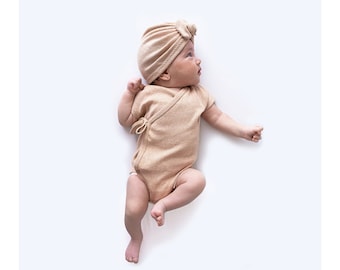 Pack New born Kimono /Turban, Raw Kimono, Body, Organic cotton, BIO, Turban, New Born Kimono