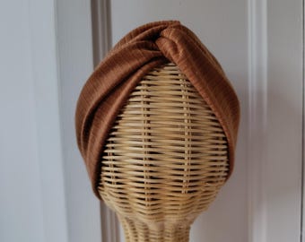 Aiko Tilda - Handmade Ribbed Turban for Women,  Elegant Comfortable Headwrap, Stays in Place, Soft & Stretchy Fabric
