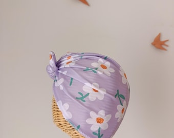 UPF50 SWIM CAP , Water Turban, Pool & Beach Quick Dry Headwrap, Swimming Cap, Daisy swim cap, Sun Protection