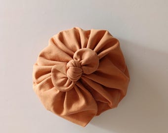 Peach, Organic Cotton Turban, Oeko-Tex Certified, Peach turban, Turban, Baby turban, All Sizes,  Autumn turban
