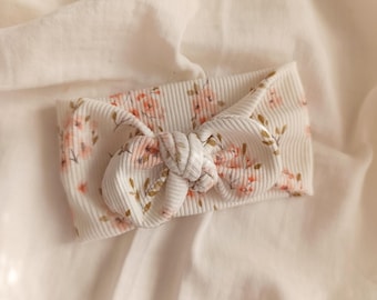 Cherry Blossom Headband, Organic Cotton Cherry Blossom Headband – Handmade, Oeko-Tex Certified, Sizes from Newborn to Adult.
