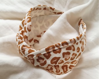 Leopard Headband, headpiece, Headband, Hair accessory, White headband