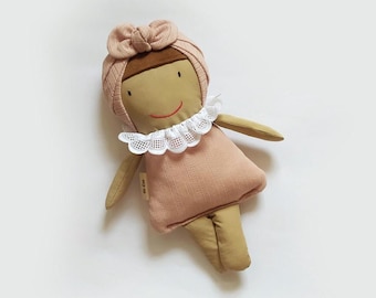 Mini Miranda, Doll, Fabric Doll, Soft homemade toys, Nursery Decor, Handmade Doll, Fabric Doll, handmade doll,  1st Birthday Girl