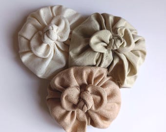 Set of 3 newborn turbans · organic cotton · gentle for sensitive skin