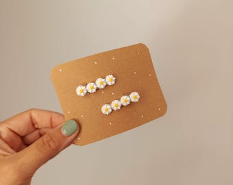 Handmade Daisy Hair Clips, Set of 2