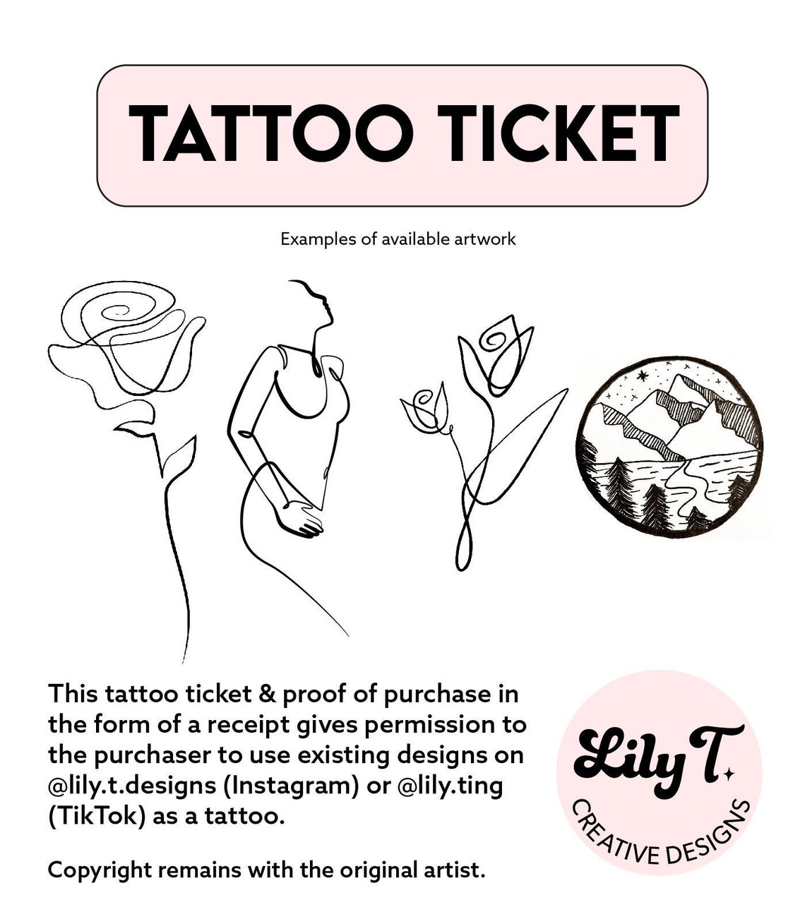 Tattoo Ticket Etsy Australia