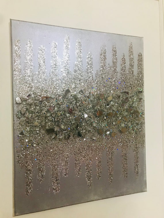 Betsy Trotwood optocht schattig Glitter schilderij zilver metallic schilderij zilver kunst - Etsy Nederland