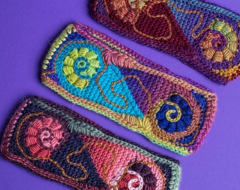 Headband Crochet Pattern: “Triangles” Ear Warmer (DK Yarn, PDF, Quick Winter Project)