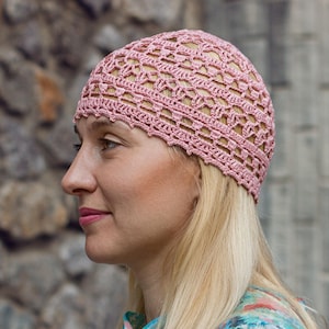 Summer Crochet Hat Pattern: Women’s Lightweight Lace Beanie, PDF