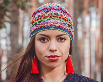 Scrappy Crochet Beanie Pattern: Stash Buster Design PDF (Written + Graph)