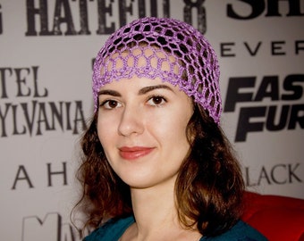 Dressy Crochet Hat Pattern: Retro Summer Mesh Beanie for Women, PDF
