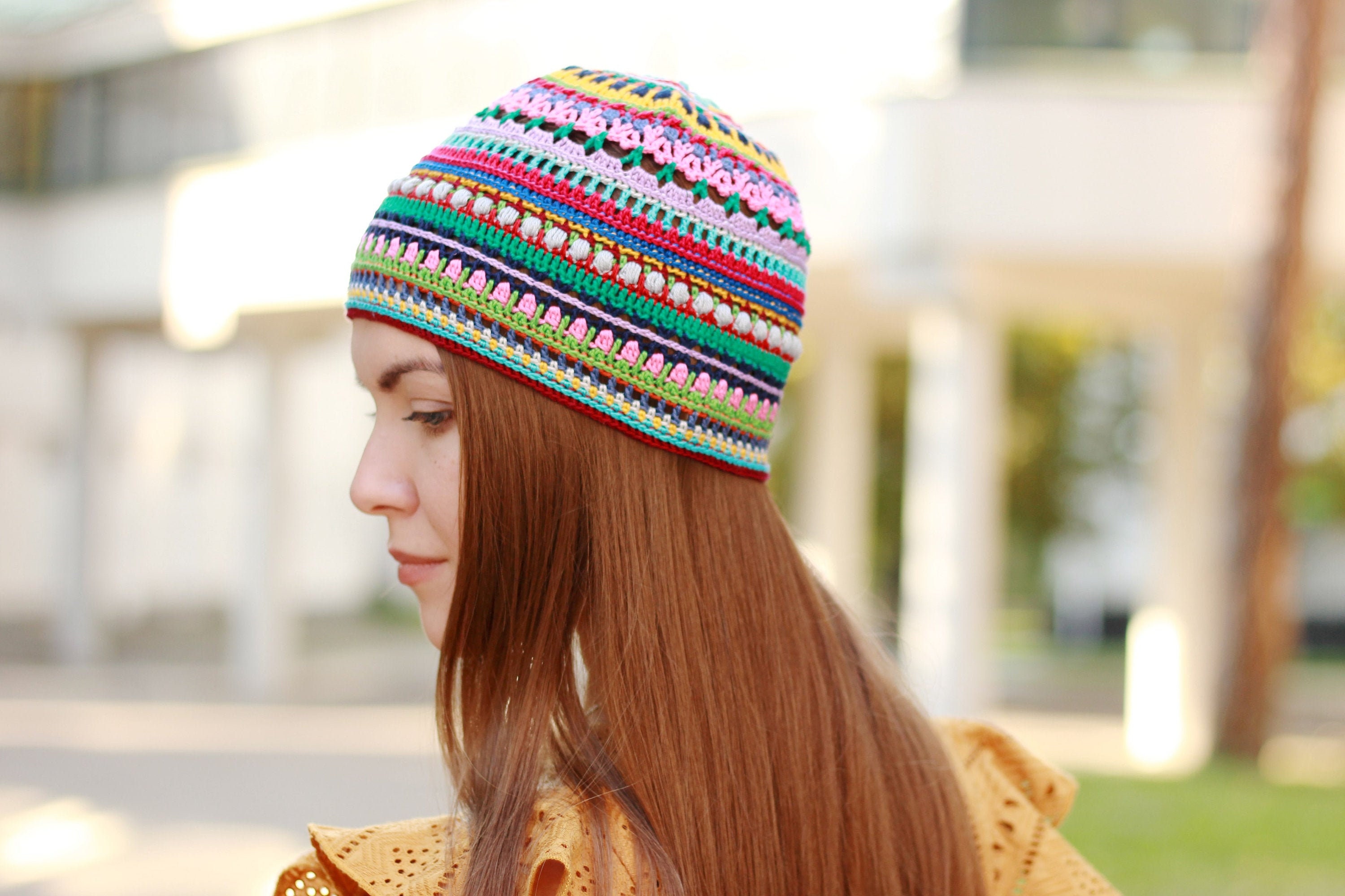 Colorful Crochet Hat Pattern PDF Unique 