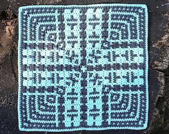 Pulse Square: Overlay Mosaic Crochet Pattern PDF, Instant Download