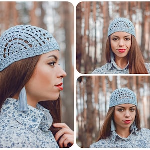 Summer crochet hat pattern - Written and graph beanie pattern - Womens lacy crochet hat PDF - Sweet marshmallows beanie pattern - ItWasYarn