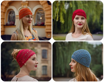 Crochet Hat Pattern Set: 4 Women’s Lacy Beanies, PDF Bundle by ItWasYarn