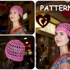 Rings Of Lace Beanie Crochet Pattern - Summer Crochet Hat Pattern - Retro Crochet Lace Pattern - DIY Women’s Hat Crochet Graph Pattern