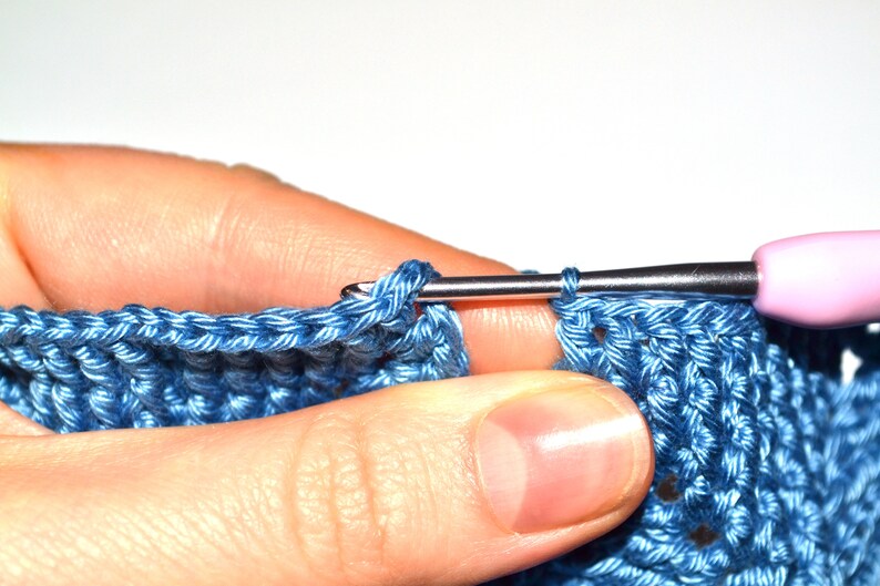 Photo of crocheting with a textured pattern.