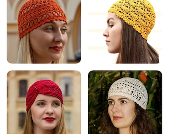 Bestseller Crochet Hat Bundle: 4 Light Lace Beanies for Women, PDF