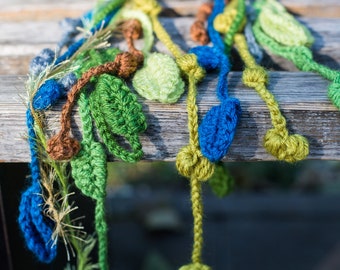 Crochet Scarf Pattern: Colorful Lariat by It Was Yarn – Intermediate Autumn Tie, Written PDF for Fun Crochet Project