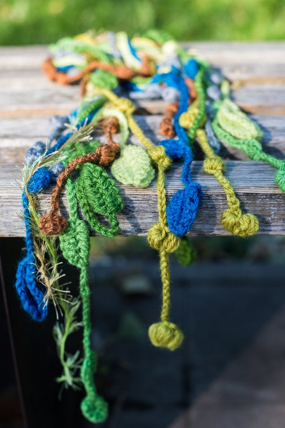 Crochet Scarf Pattern: Colorful Lariat by It Was Yarn – Intermediate Autumn Tie, Written PDF for Fun Crochet Project