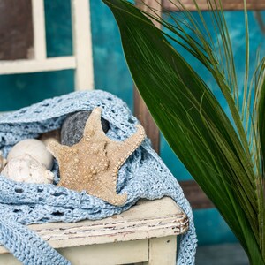 Crochet bag with summer coastal aesthetic, styled with natural textures – Summer Cloud by Kate Kosenko
