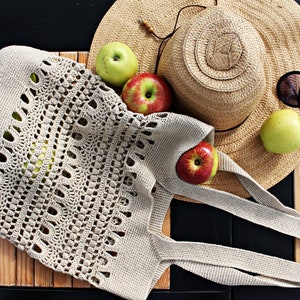 Seamless Crochet Tote Bag Pattern: Romanesque Market Bag PDF (Intermediate)