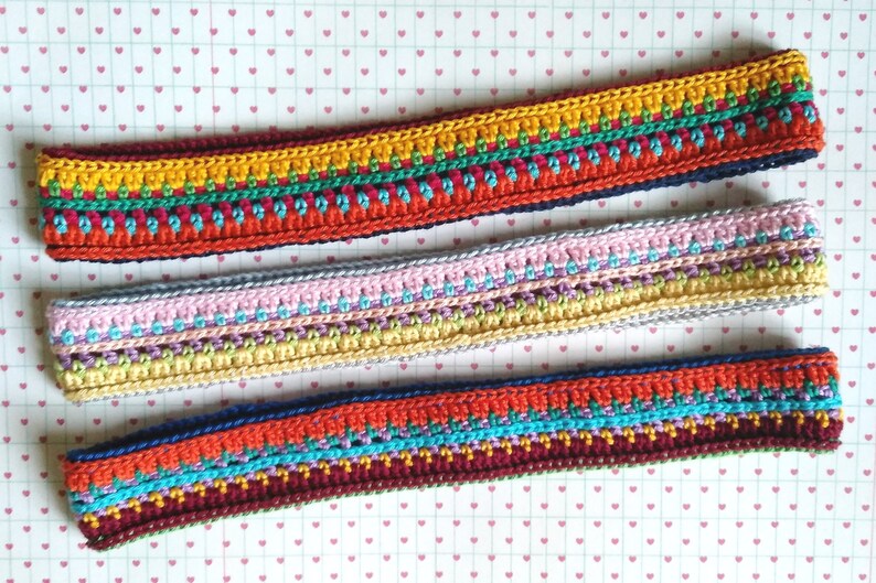 Crochet Headband Pattern: Colorful Scrappy Women’s Headband, PDF Bild 10